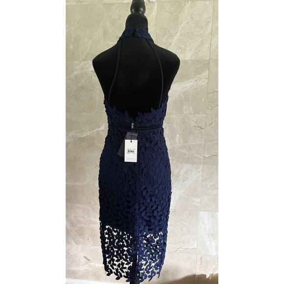 Bardot Gemma Halter Midi Dress - 6, Navy Lace, Cocktail, Christmas Party, NWT - Picture 6 of 12